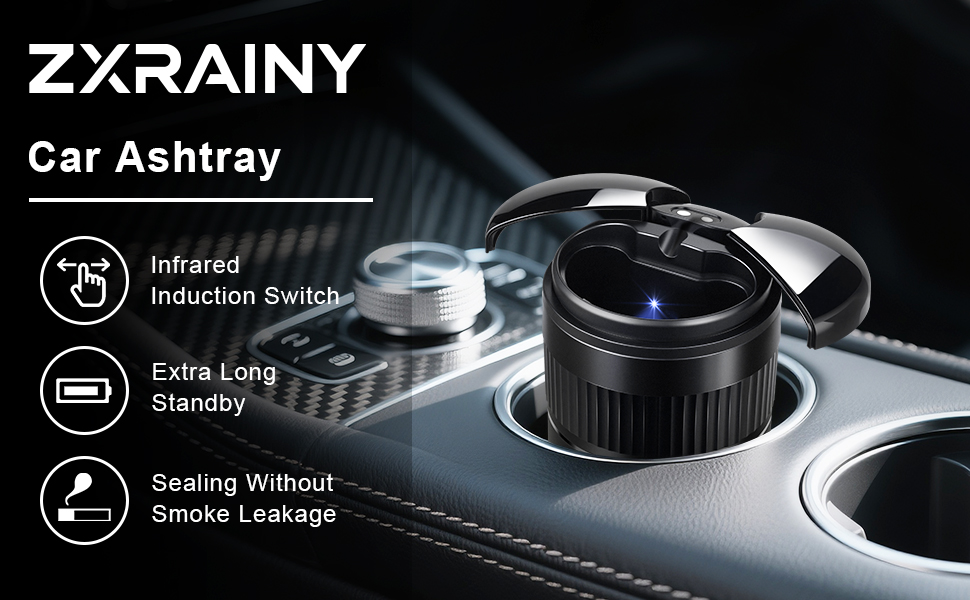 Universal Car Ashtrays Smokeless Intelligent Sensing For Cup Holder Smell Proof