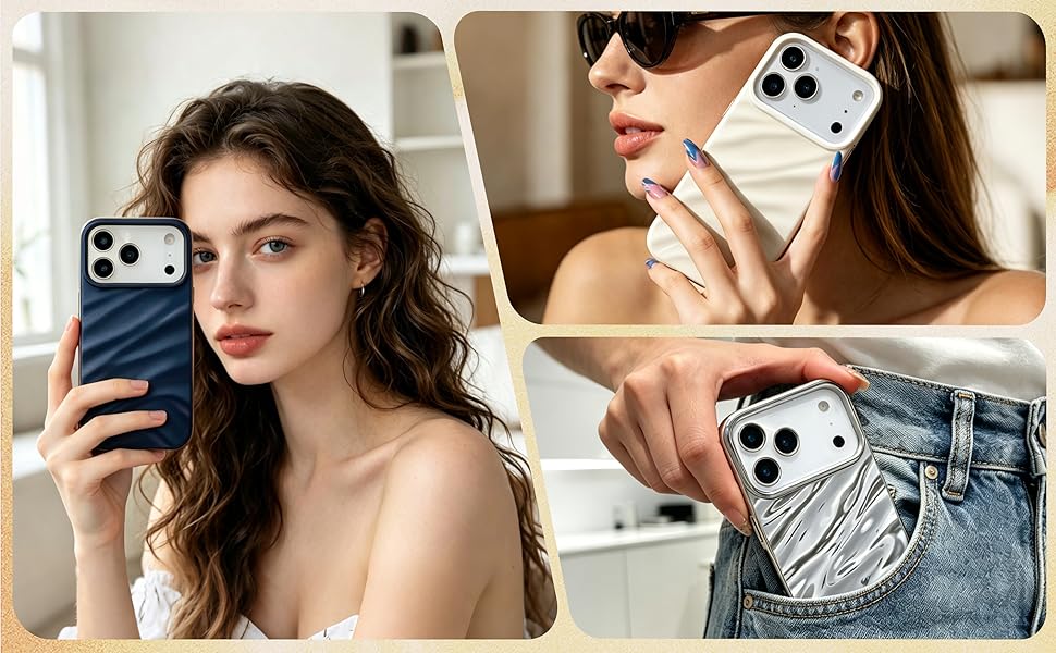 Caseative Water Ripple Pattern Curly Wave Shape Soft Compatible with iPhone Case