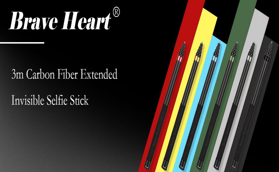 3m carbon fiber extended invisible selfie stick
