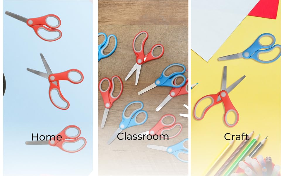 5&amp;#34; Kids Safety Scissors for Home, Classroom, Craft, Back to School, Safety Edge, Blunt-tip