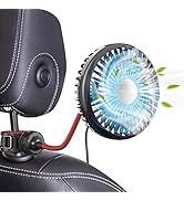 Trustnice Car Fan, USB Portable Fan for Car Backseat Fan, 360 Degree Rotatable 3 Speeds Strong Wi...
