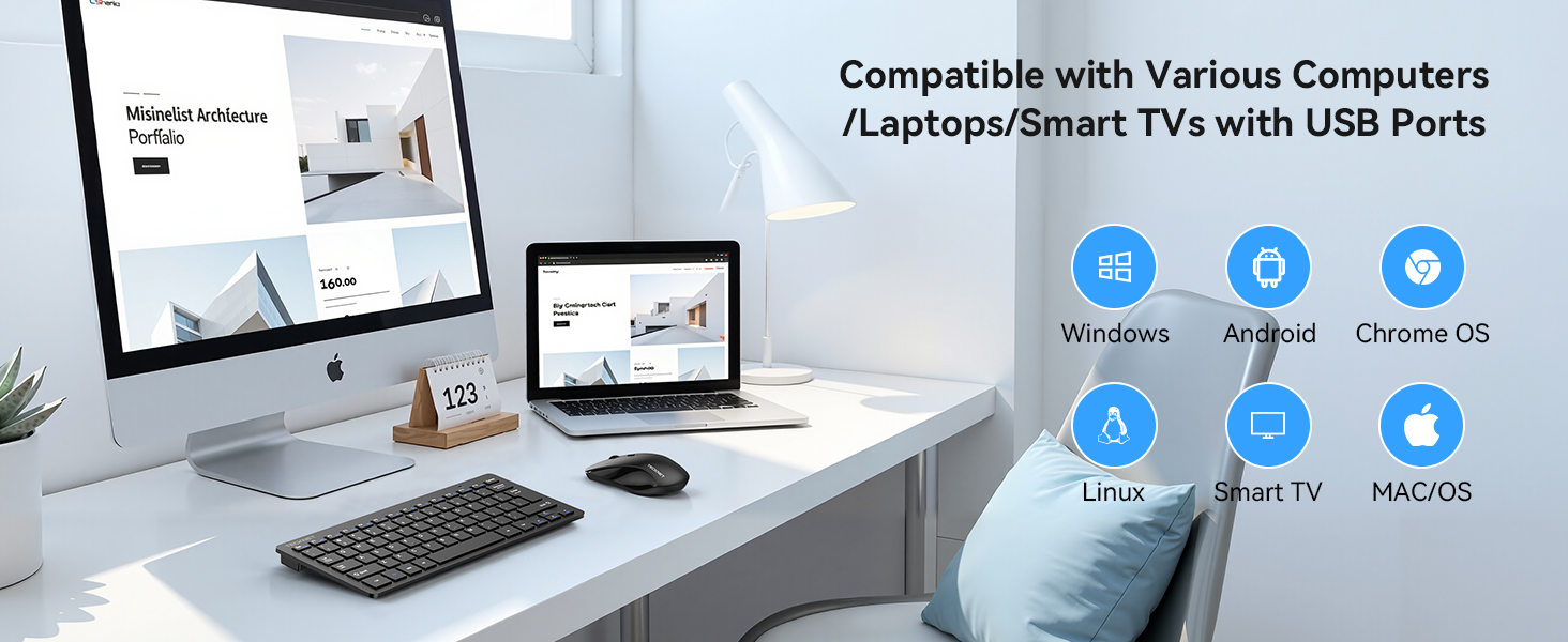 Widely compatible keyboard and mouse set