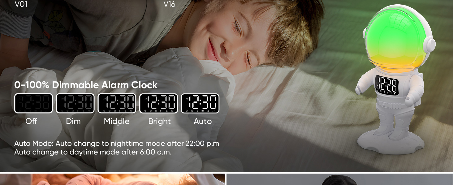 kids alarm clock with dimmer