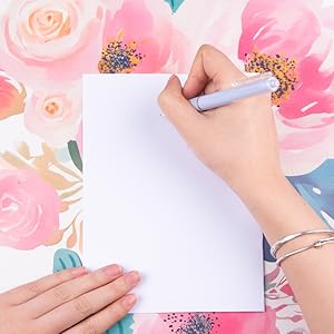 watercolor pink flower desk writing pad 300x300