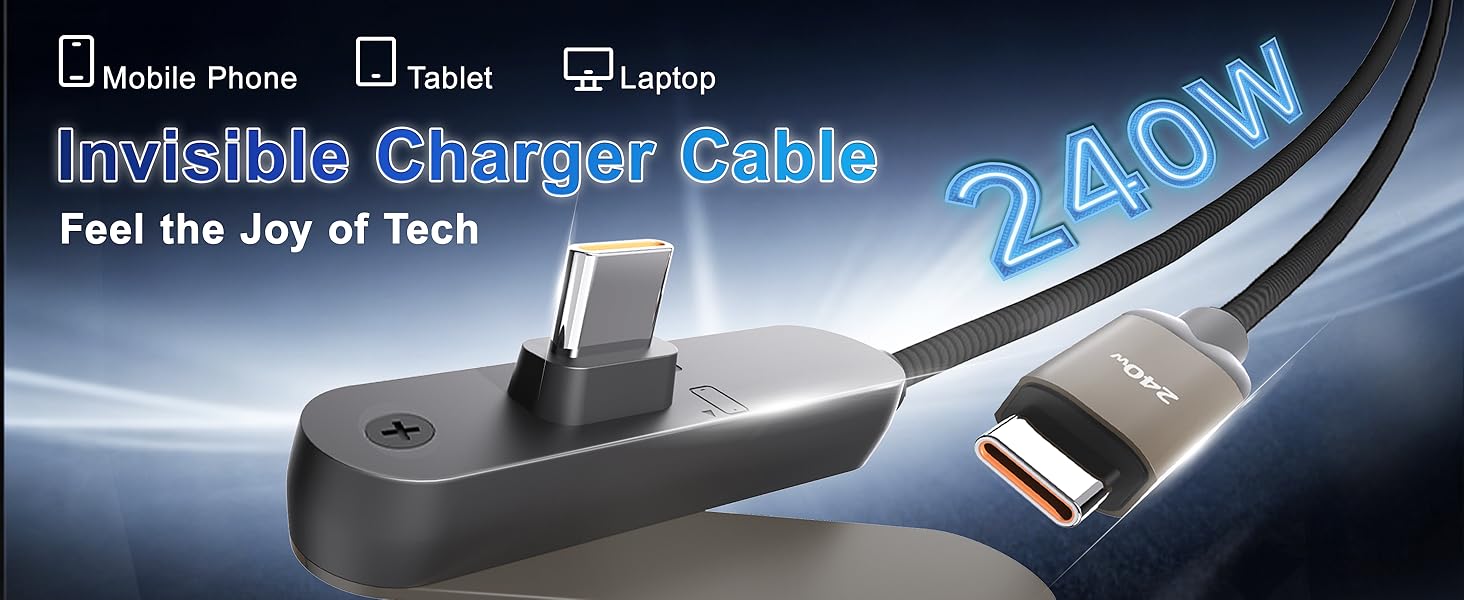 invisible holder charger cable with stand
