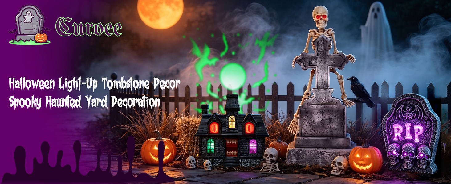 Halloween Projection Haunted House Decor, Colorful Lights