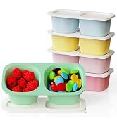 LUOFNI Snack Pack Containers for Kids, 5 Pack Reusable Snack Containers with Lids, 2 Compartment ...