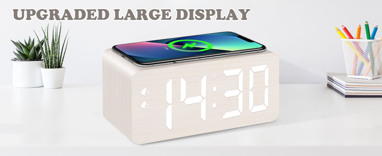 URAYCO Wooden Digital Alarm Clock