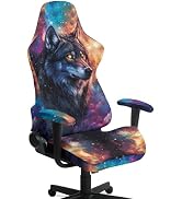 Doojoayie Cool Wolf Gaming Chair Seat Cover Stretchable Office Chair Cover with Armrest Covers Ca...