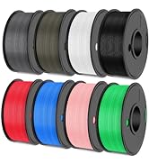SUNLU 3D Printer Filament Bundle Muticolor, PLA Filament 1.75mm Matte, Neatly Wound Filament, Smo...