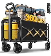 Foldable Collapsible Wagons Carts with Wheels — Folding Utility Wagon Cart Portable &amp; Easy to Sto...
