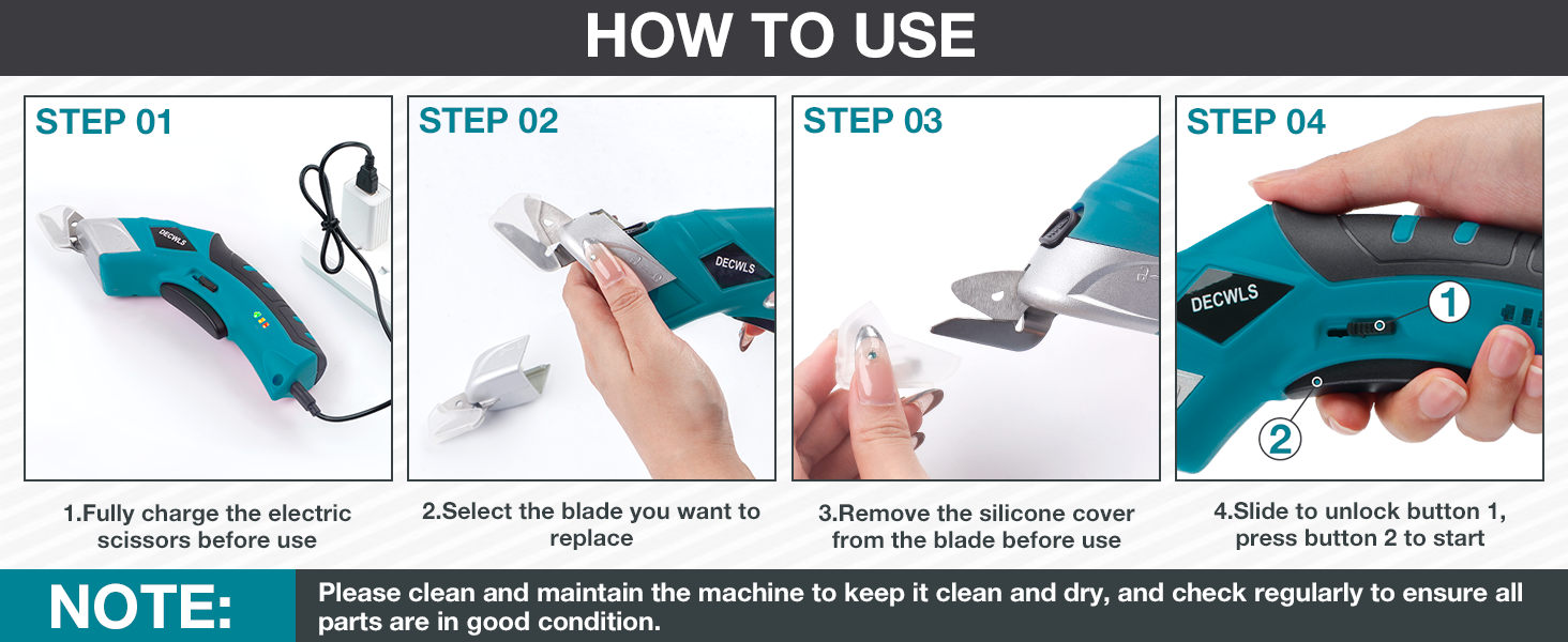 Battery scissors for crafts, DIY, home, office, and professional use
