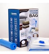 Vacuum Sealing Bags for Clothing Travel,Space Saver Vacuum Storage Bags with Air Pump,Compression...