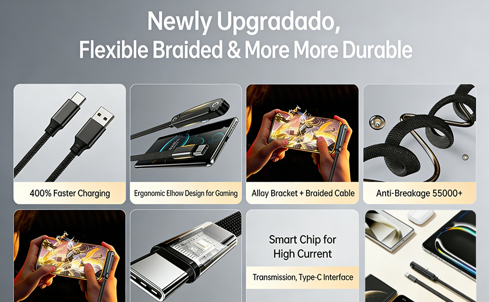 Newly Upgradado, Flexible Braided &amp;amp; More More Durable