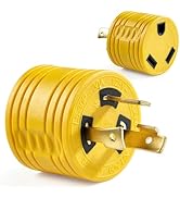 WYM world NEMA L5-30P to TT-30R 30 Amp RV Generator Adapter, 3 Prong 30A L5-30P Locking Male 125/...