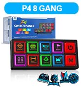 MICTUNING P4-NEON 8 Gang Switch Panel, Color-Coded Backlit Silicone Buttons, Universal Relay Cont...