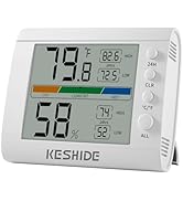 KESHIDE Hygrometer Thermometer Gauge Mini Digital, Monitor Indoor Outdoor Humidity Meter Temperat...