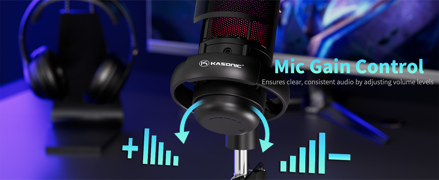 RGB Microphone for Gaming with Boom Arm