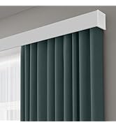 Hoeflife Curtain Track System, Metal Ceiling Mounting Box, Single Double Curtain Tracks Perfect f...