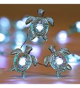 WSgift Sea Turtle Decorative String Lights, 18.7 Ft 40 LED USB Plug-in Silver Copper Wire Beach T...
