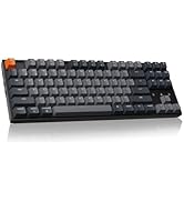 Keychron K8 Tenkeyless Wireless Mechanical Keyboard for Mac, White Backlight, Bluetooth, Multitas...