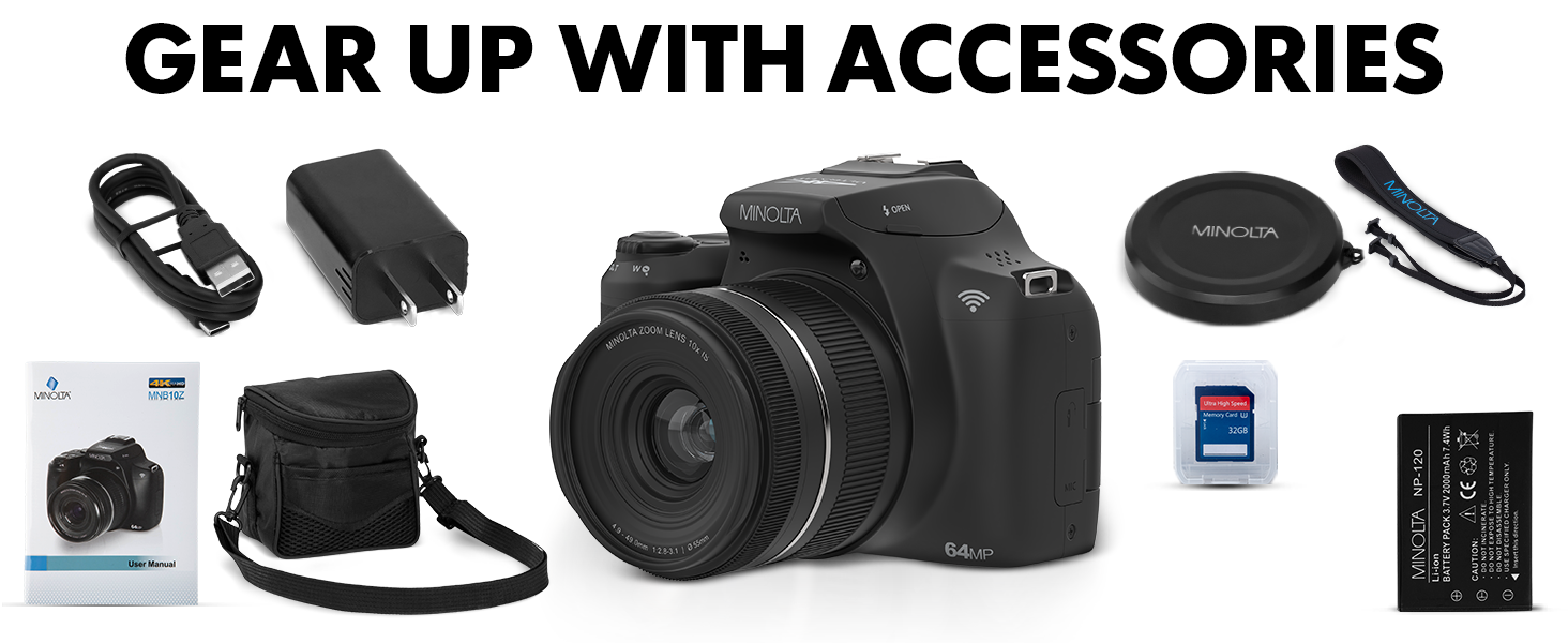 MNB10Z Accessories for 10x Optical Zoom Digital AF Camera, 32 GB, 64 MP, MN40Z 4k UHD Camera Kit