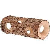 Toddmomy Wood Tunnel Tube for Hamster Rats, Wooden Hamster House Small Animals Hideout Tunnel Maz...