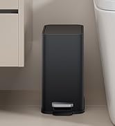 Small Bathroom Trash Can with Lid Soft Close Step Pedal 5 Liter 1.3 Gallon