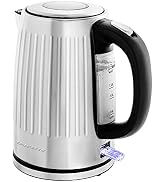 OVENTE Stainless Steel Electric Kettle Water Boiler 1.7 Liters - Powerful 1750W BPA Free with Aut...