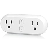 HBN Smart Plug 15A, WiFi&Bluetooth Outlet Extender Dual Socket Plugs Works with Alexa, Google Hom...