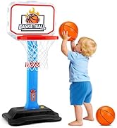 Toddler Basketball Hoop for Kids 1-3, Mini Adjustable Basketball Hoops Indoor with Balls Outdoor ...