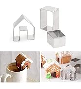 KALAIEN 3Pcs Stainless Steel Christmas Mini House Mold Gingerbread Cookie Cutter Set Cupcake Choc...