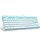 MageGee Mechanical Gaming Keyboard with Blue Switch, Compact 87 Keys Wired Computer Keyboard for ...