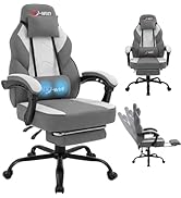 Shintenchi Big and Tall Gaming Chair Fabric Pocket Spring Cushion,High Back Recliner with Footres...