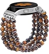 Newlibery Natural Stone Bracelet Beaded Band Women 20mm Compatible with Samsung Galaxy Watch 7/6/...