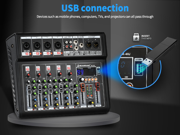 6 Channel Audio Mixer,Audio Mixer,Mixing Console