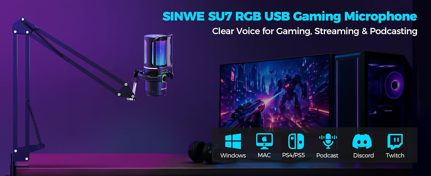 SINWE SU7 RCB USB Gaming Microphone