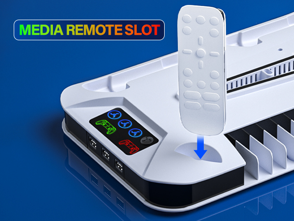 ps5 slim console cooling stand with controller charging station