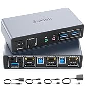 SUIDEK HDMI Displayport KVM Switch, 2 Computers 2 Monitors 4K@60Hz KVM Switcher Dual Monitor for ...