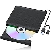 LLMHHKYK External Blu-ray Drive, Portable Blu-ray Player &amp; CD DVD Burner – USB 3.0 &amp; Type-C BD/DV...