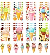 24 Sheets Ice Cream Make a Face Sticker Sheets for Kids Todders Activities, Make Your Own Sticker...