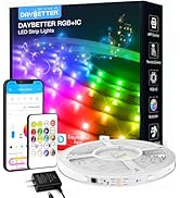 DAYBETTER RGB Smart IC LED Lights for Bedroom, 16.4FT RGB LED Lights with Bluetooth APP &amp; Remote ...