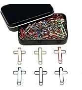 Cute Paper Clips, 65 pcs Cross Shaped Paper Clips Bookmarks Bible Study Supplies, Assorted Colors...
