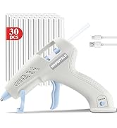 HHDQFTSLG Cordless Hot Glue Gun, Fast Preheating with 2600mAh Type-C Rechargeable Hot Melt Glue G...