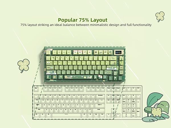 75% Percent Keyboard with Color Multimedia Display Mechanical Gaming Keyboard Cute Hot Swappable