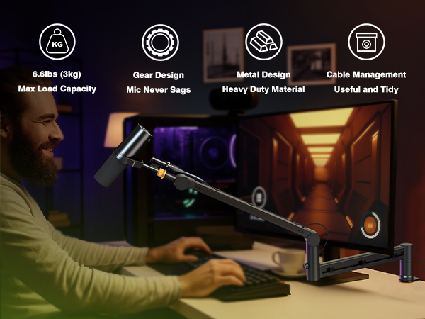 Low Profile Mic Boom Arm