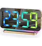SZELAM Alarm Clock for Bedroom,7.4” Digital Clocks Large Display,with USB C Charging Port,RGB Nig...