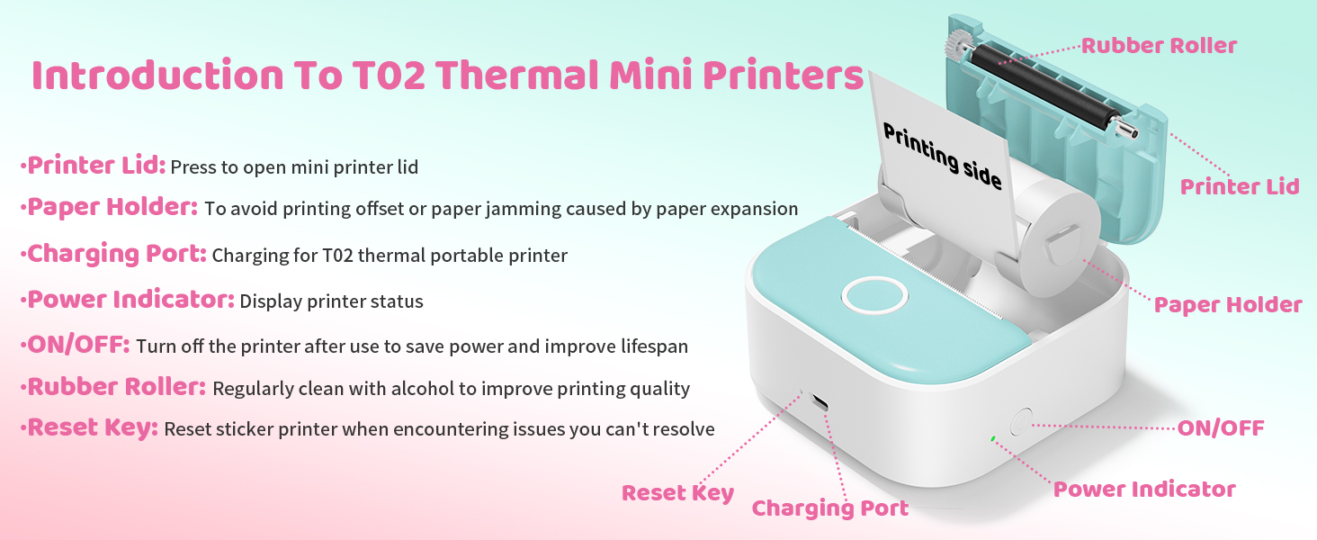 T02 Mini Sticker Printer