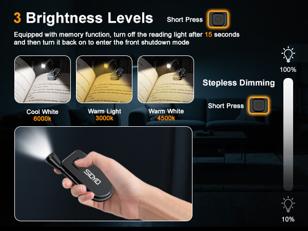 glocusent book light small light clip-on book lights clip on reading light clip on book light
