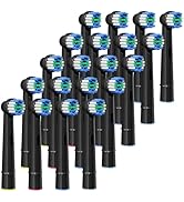 GENKENT 20 Replacement Heads, Toothbrush Heads Compatible with Oral B, Black